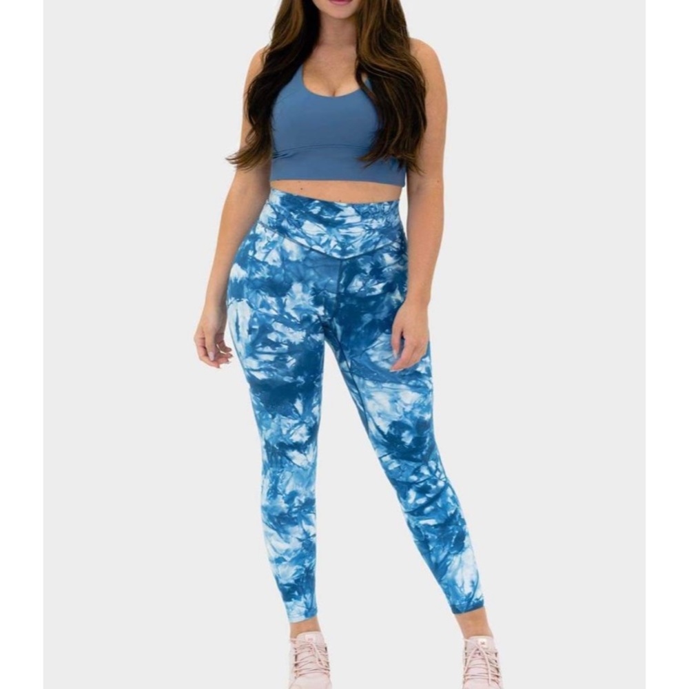 Balance athletica blue tie dye leggings